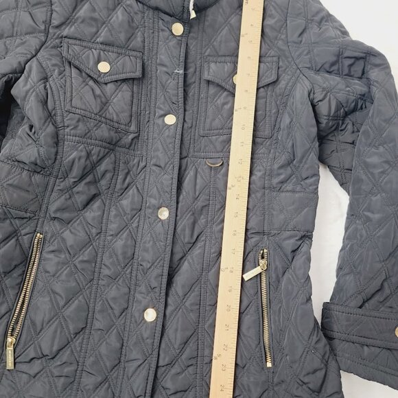 Michael Kors Women's Black Quilted Long Sleeve Sherpa Puffer Jacket Size M - Picture 12 of 14